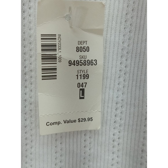 Aeropostale Pointelle Long Sleeve Lace Trim Rosette Top Women's L Coquette NWT - Picture 10 of 11